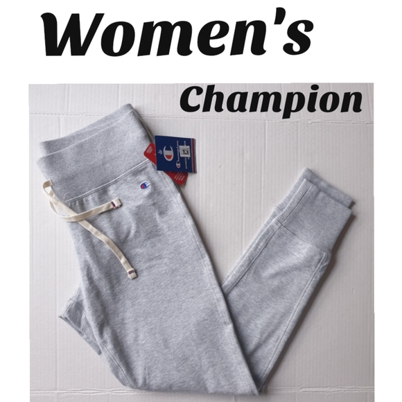 Champion Women's Heritage Wide Waistband Oxford Grey Light Jogger Slim Fit Md - Picture 16 of 16